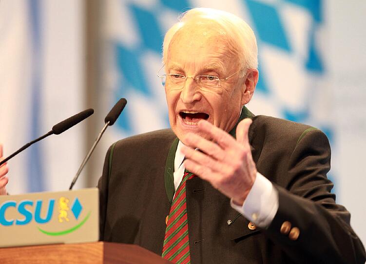Ohne Worte: Stoiber und seine legendäre Gestik.
