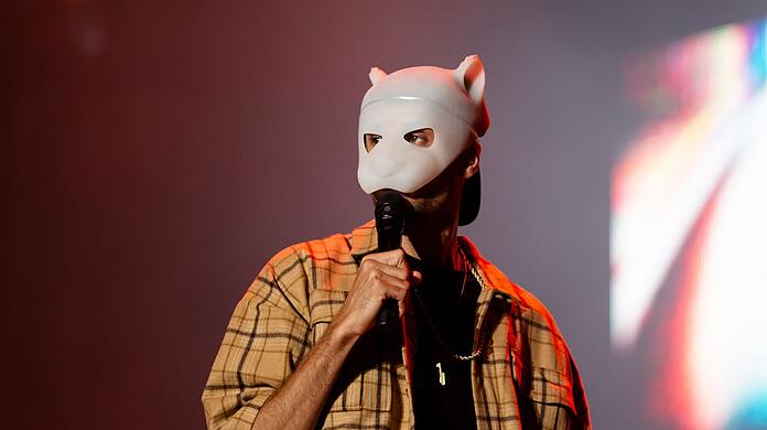 Sänger Cro beim Highfield Festival in der Nähe von Leipzig.