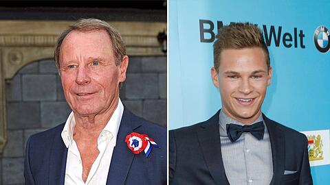 Berti Vogts (li.) hat schon, Joshua Kimmich darf jetzt: Doch auch abseits vom "Tatort" versuchten sich bereits einige Fußball-Stars als Schauspieler.