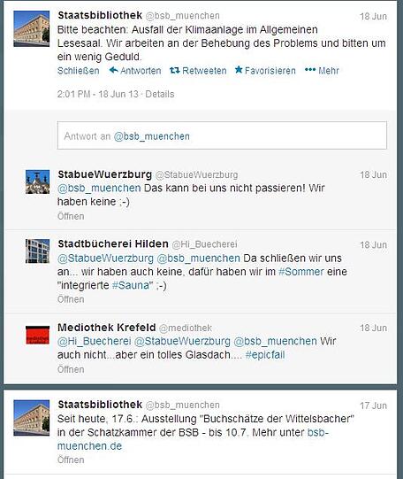Die Kommentare zu dem Ausfall der Klimaanlage auf Twitter.