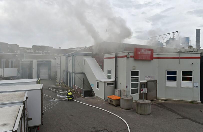 Die Feuerwehr bei einem Einsatz am Münchner Schlachthof.