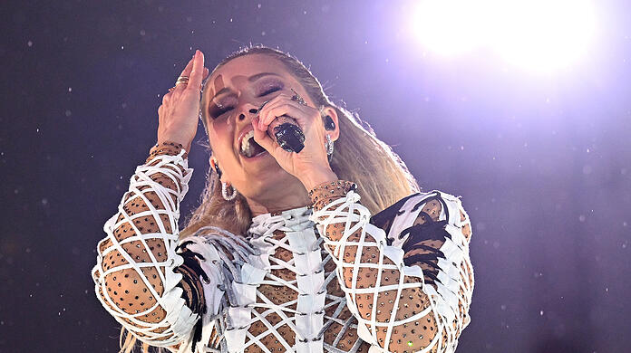Helene Fischer bei ihrem Open-Air-Konzert 2022 in der Messe München. (Archivbild)