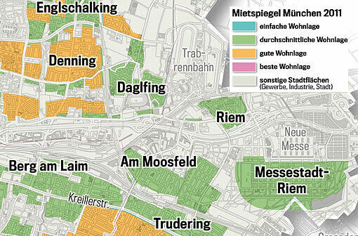 Zahlen Sie zu viel Miete? Klicken Sie durch die verschiedenen Viertel, und checken, in welcher Lage Sie wohnen.