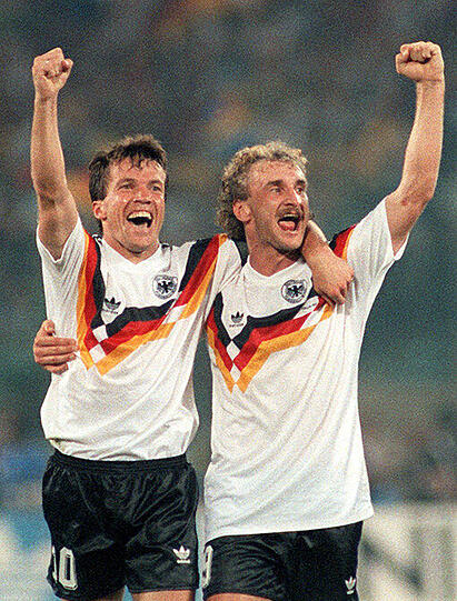 Lohtar Matthäus und Rudi Völler.