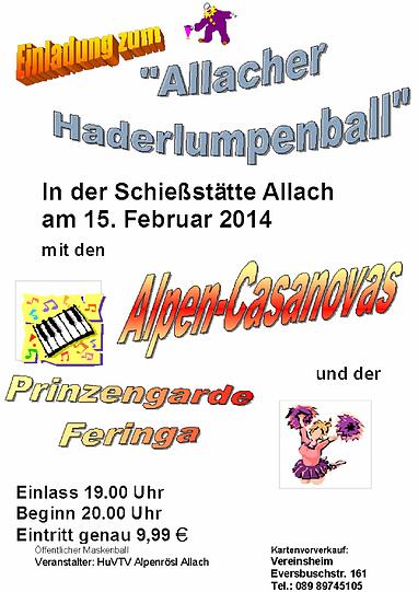 Dieser Flyer lädt zum Haderlumpenball.