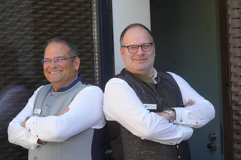 Die neuen Gesch&auml;ftsf&uuml;hrer der Aichaer Ambulanz: Michel Belcijan (l.) und Ralf Kuchenbuch.