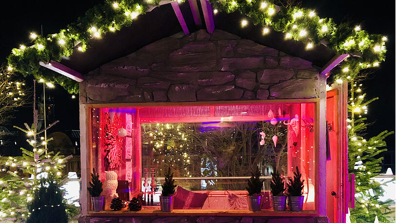 So gemütlich: Die beheizten Chalets der H&rsquo;ugo&rsquo;s-Weihnachts-Bar.