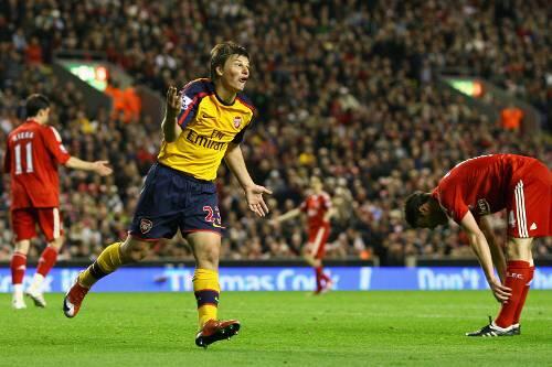 Erzielte gleich vier Tore an der Anfield Road: Arsenal-Stürmer Andrej Arschawin.