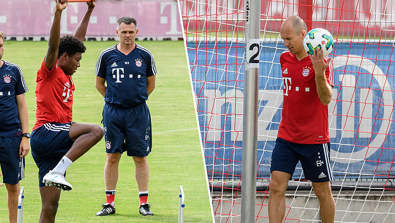 Sind wieder fit und bereit für einen Einsatz: David Alaba (l) und Arjen Robben. Sind wieder fit und bereit für einen Einsatz: David Alaba (l) und Arjen Robben.