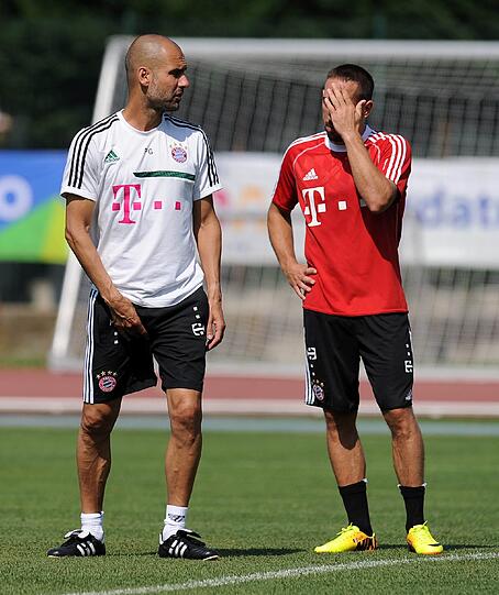 Die Bayern trainieren ein letztes Mal vor dem Testspiel gegen Brescia Calcio.