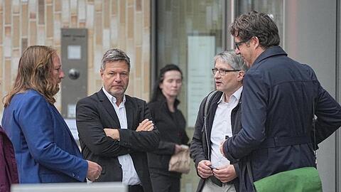 Die grünen Sondierer Anton Hofreiter, Robert Habeck, Sven Giegold und Michael Kellner.