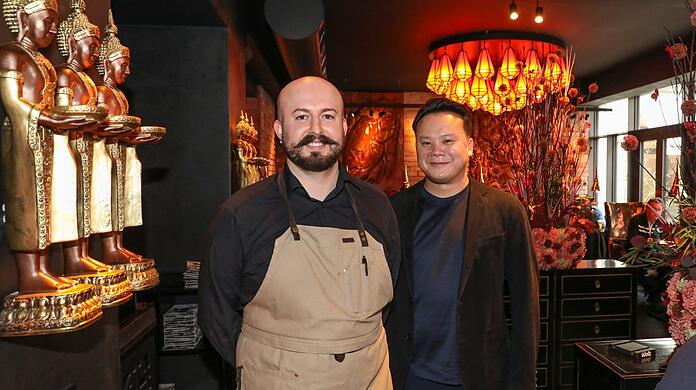 Restaurantleiter Arber Kelmendi und Viet Hai Pham in ihrem hübsch eingerichteten Lokal Aimy.