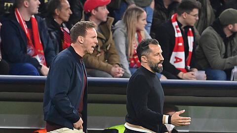 Trainer Julian Nagelsmann (l.) und Sportvorstand Hasan Salihamidzic sind für das Sportliche beim FC Bayern zuständig.
