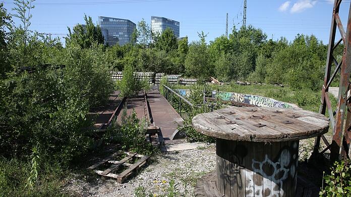 Überwuchert: das alte Drehkreuz auf dem ehemaligen Bahngelände.