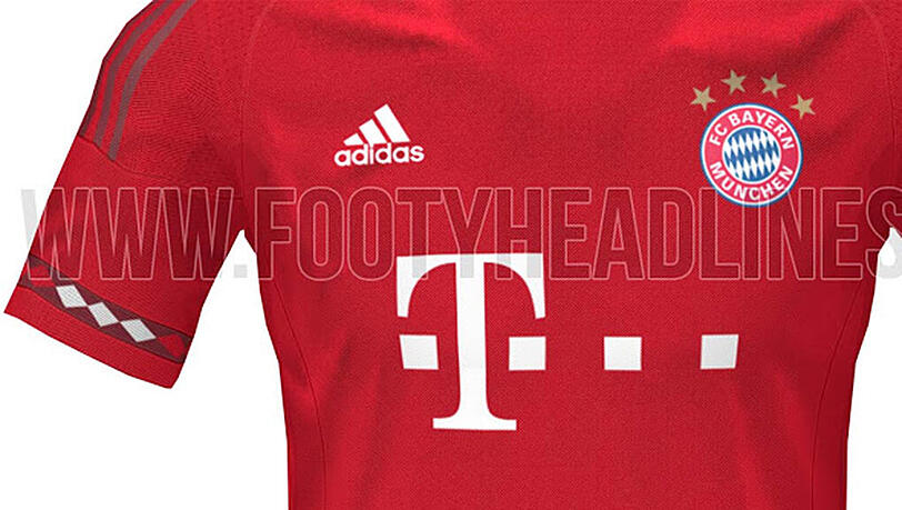 So soll das Bayern-Heimtrikot der kommenden Saison aussehen. So soll das Bayern-Heimtrikot der kommenden Saison aussehen.