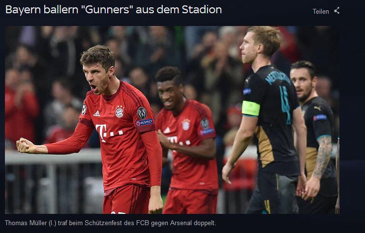 Ein "Baller"-Spektakel der Bayern für die niedergeschlagenen "Gunners" findet "Sky".