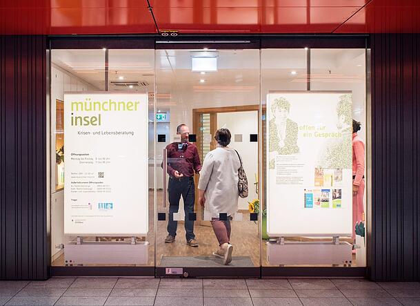 Die Beratungsstelle der Münchner Insel unter dem Marienplatz in München. Die Beratungsstelle der Münchner Insel unter dem Marienplatz in München.