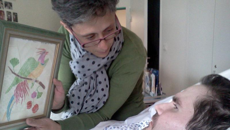 Ein Foto aus dem Jahr 2014: Vincent Lambert (r.) und seine Mutter im Krankenhaus. Ein Foto aus dem Jahr 2014: Vincent Lambert (r.) und seine Mutter im Krankenhaus.