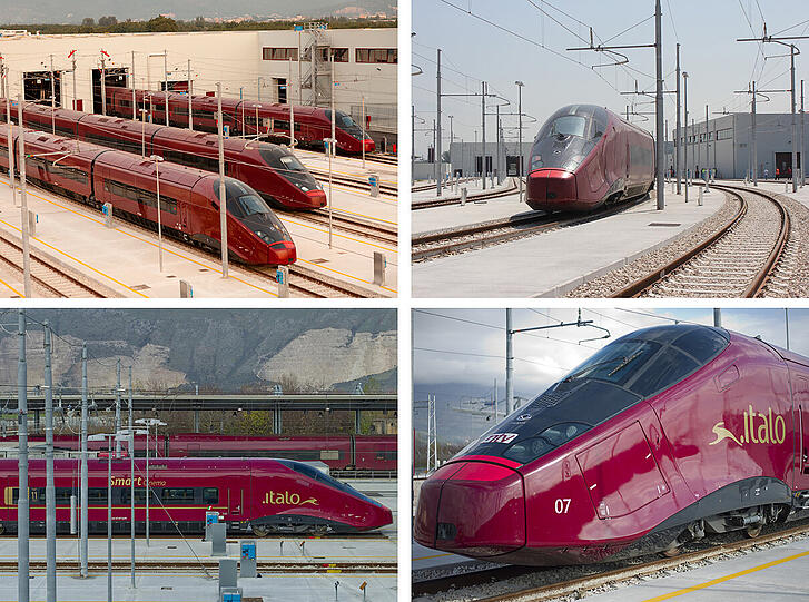 Luca di Montezemolo trommelt für seinen privaten Hochgeschwindigkeitszug. Jetzt kommt der &bdquo;Italo&ldquo; mit viel Komfort und modernster Technik. Der Ferrari-Boss will damit den Markt erobern. Die Bilder vom neuen Super-Zug