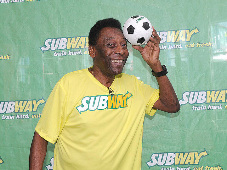 Ziemlich fidel: Pelé bei einem Werbeauftritt im vergangenen Jahr