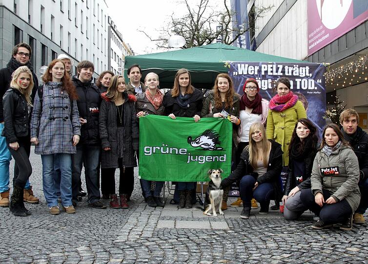 Anti-Pelz-Aktion am Stachus.