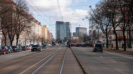 Blick auf den Vogelweideplatz von der Einsteinstrasse aus gesehen.