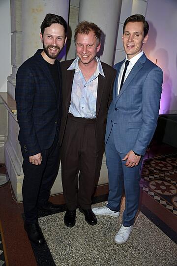 Franz Dinda, Robert Stadlober und Rick Okon bei der ARD Blue Hour im Museum für Kommunikation