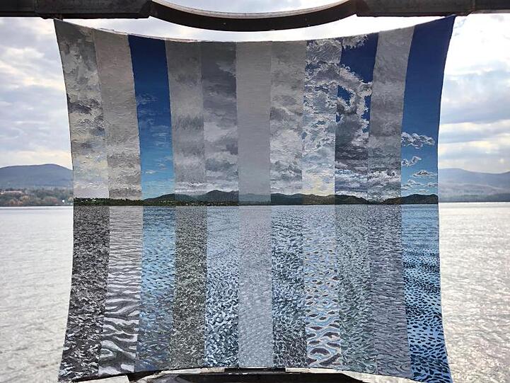 Ein Gemälde der Oakes-Zwillinge zeigt den Hudson River (undatierte Aufnahme). Sie entwickelten ihre eigene Zeichenmethode.