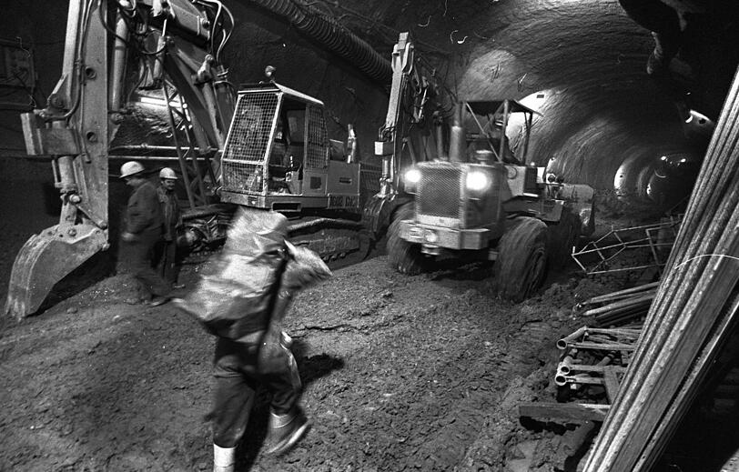 Juli 1969: Tunnelbau am U-Bahnhof Marienplatz.