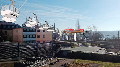 Eine Seilbahn könnte zum Bahnhof Starnberg als Mobilitätsdrehscheibe schweben.