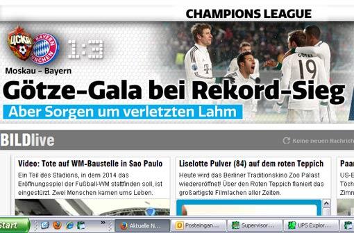 Die "Bild"-Zeitung macht erneut Mario Götze zum Spieler des Abends.