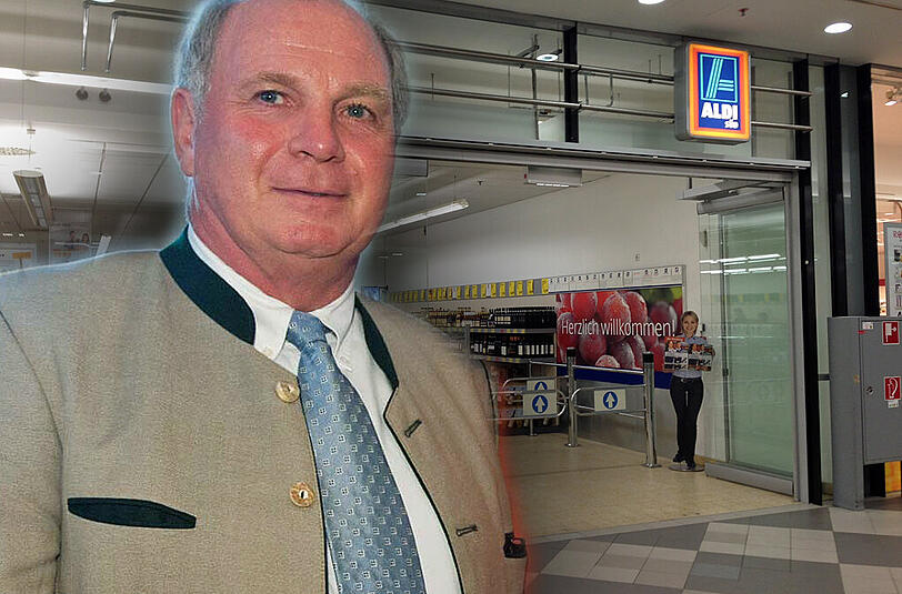 Der Aldi in der Hopfenpost am Rundfunkplatz: Uli Hoeneß schaut hier ab und zu, ob seine HoWe-Würstel auch gut ausliegen.