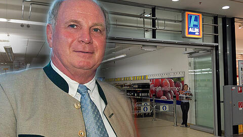 Der Aldi in der Hopfenpost am Rundfunkplatz: Uli Hoeneß schaut hier ab und zu, ob seine HoWe-Würstel auch gut ausliegen.