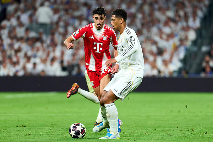 Aleksandar Pavlovic zeigte gegen Real Madrid eine gute Leistung. Aleksandar Pavlovic zeigte gegen Real Madrid eine gute Leistung.