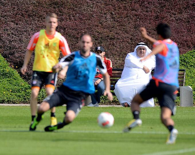 Die Bayern beim Morgentraining an Tag 3 in Doha.