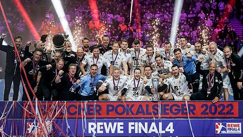 Der aktuelle Pokalsieger THW Kiel beim Titelgewinn 2022.