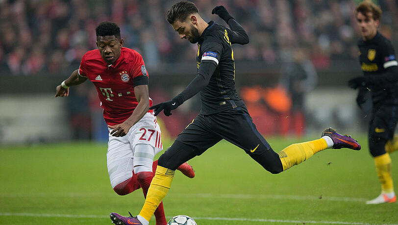 Das ist knapp vier Wochen her: David Alaba (links) im Duell mit Yannick Carrasco. Szene aus dem Champions-League-Gruppenspiel am 16. Dezember 2016. Die Bayern gewannen mit 1:0. Das ist knapp vier Wochen her: David Alaba (links) im Duell mit Yannick Carrasco. Szene aus dem Champions-League-Gruppenspiel am 16. Dezember 2016. Die Bayern gewannen mit 1:0.