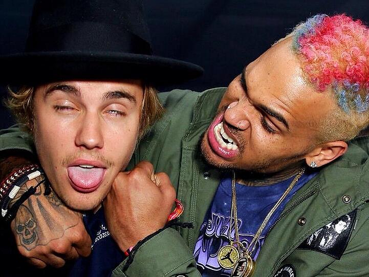 Justin Bieber und Chris Martin