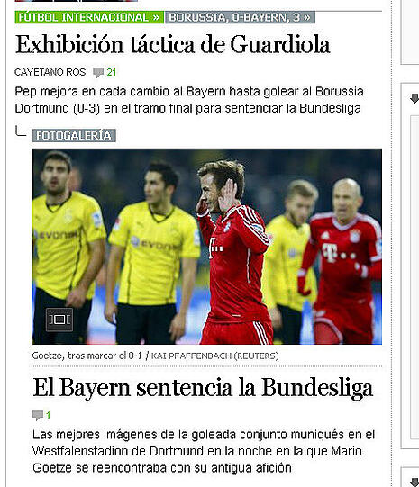 "El Pais" hat die Leistung des spanischen Trainers im Fokus und titelt: "Guardiolas taktische Vorführung".