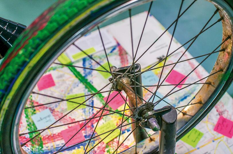 Performances und Walk-Acts: Radldruckmaschine