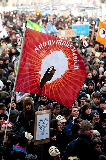 Rund 16000 Menschen demonstrierten in München am Samstag gegen das Acta-Abkommen.