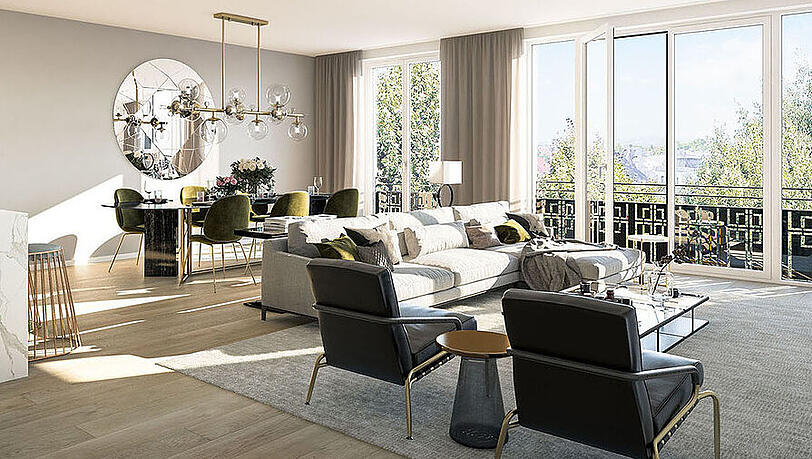Ein Gemeinschaftsraum im Bogenhauser Luxus-Seniorenwohnhaus. Ein Gemeinschaftsraum im Bogenhauser Luxus-Seniorenwohnhaus.