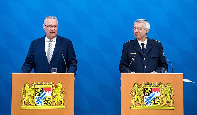 Innenminister Joachim Herrmann stellte am Mittwoch die Kriminalstatistik 2017 in München vor.