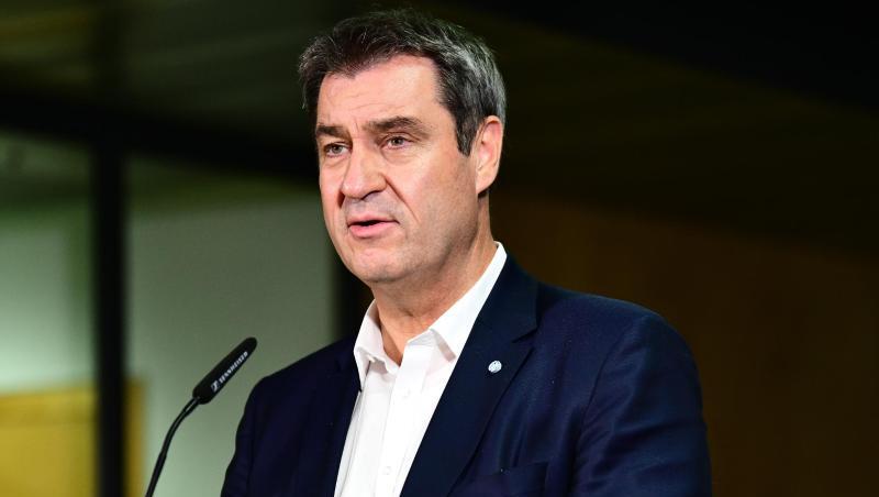 Markus Söder, CSU-Vorsitzender und bayerischer Ministerpräsident, spricht bei einem Pressestatement.