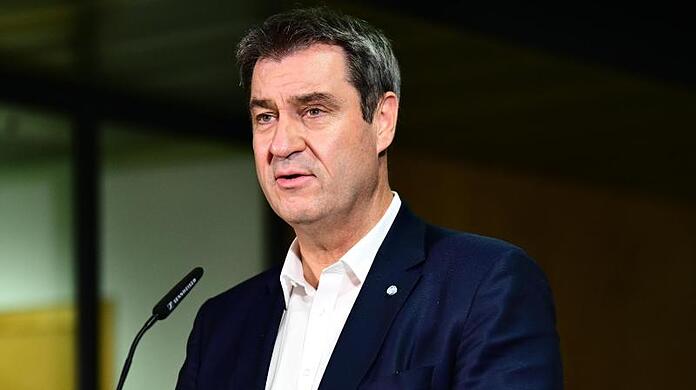 Markus Söder, CSU-Vorsitzender und bayerischer Ministerpräsident, spricht bei einem Pressestatement.