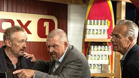 Josef Hader (l.) in seinem "Tatort"-Debüt an der Seite von Dietmar Bär und Klaus J. Behrendt (r.).