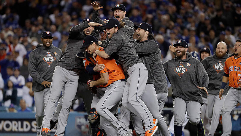 Der Moment des Sieges: die Houston Astros feiern ihren Meistertitel.