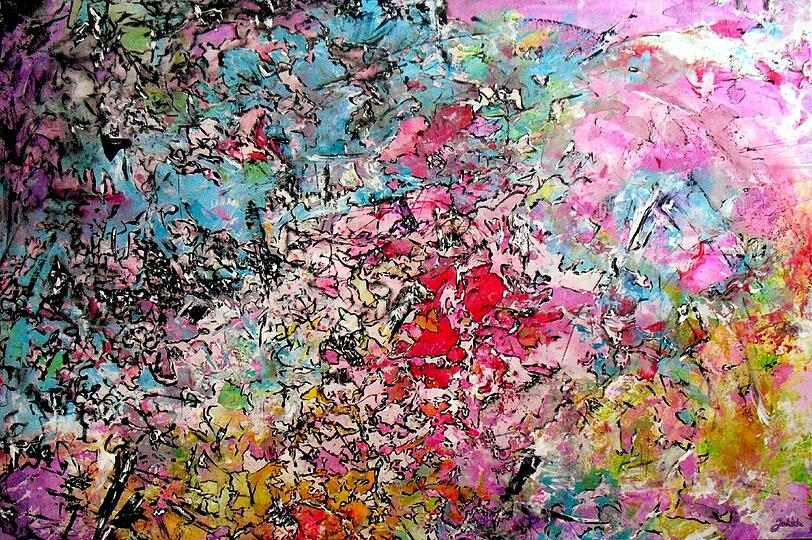Das Bild "Losgelöst" ist ein Acrylgemälde.