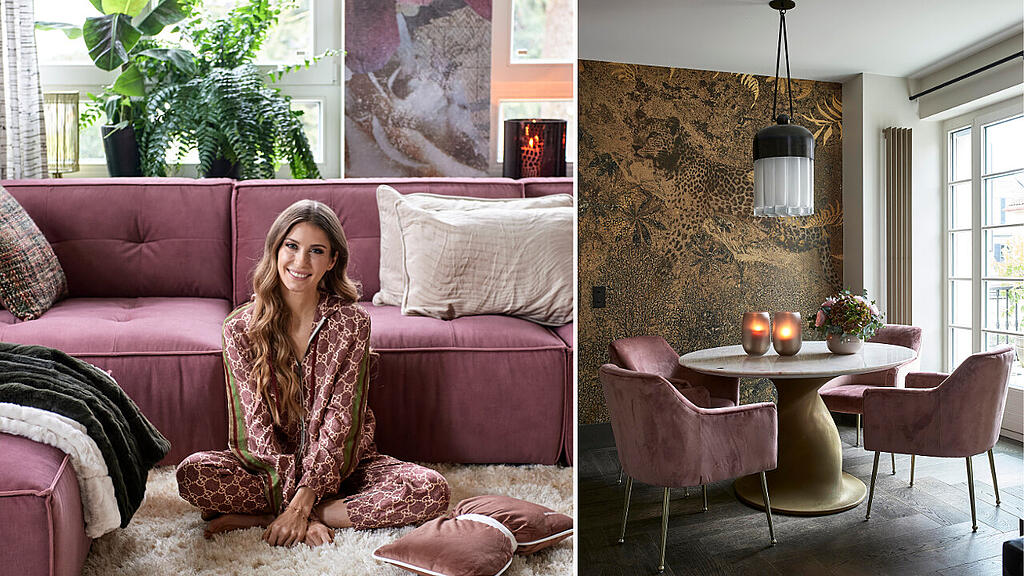 Haus in München Cathy Hummels zeigt ihr neues rosafarbenes Wohnzimmer