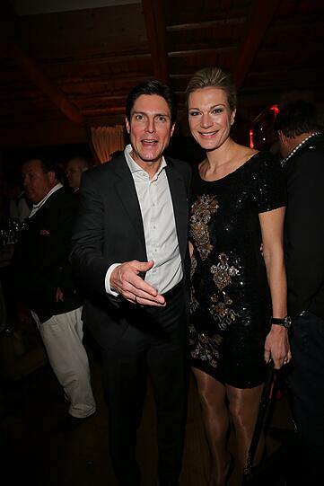 Glitzernd: Maria Höfl-Riesch und ihr Mann Marcus Höfl.
